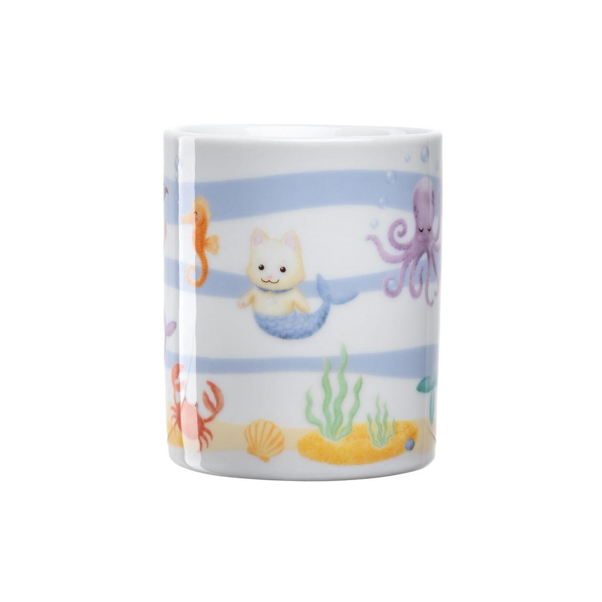 KINDERGESCHIRR SET MIT BESTECK BAMBINI AVVENTURA Meer - Hellblau, Keramik/Kunststoff (2/2/2cm) - Leonardo Living