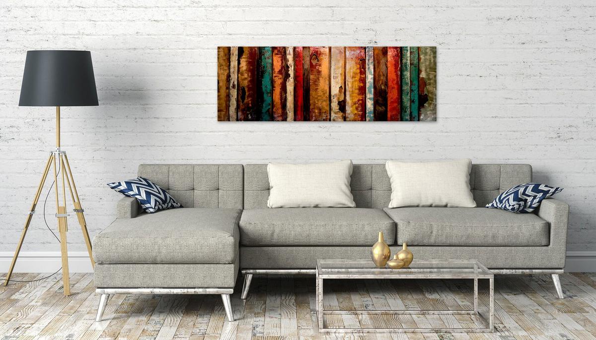 METALLBILD Bunt 144/44 cm - Multicolor, Metall (8.8/44cm) - KUNSTLOFT