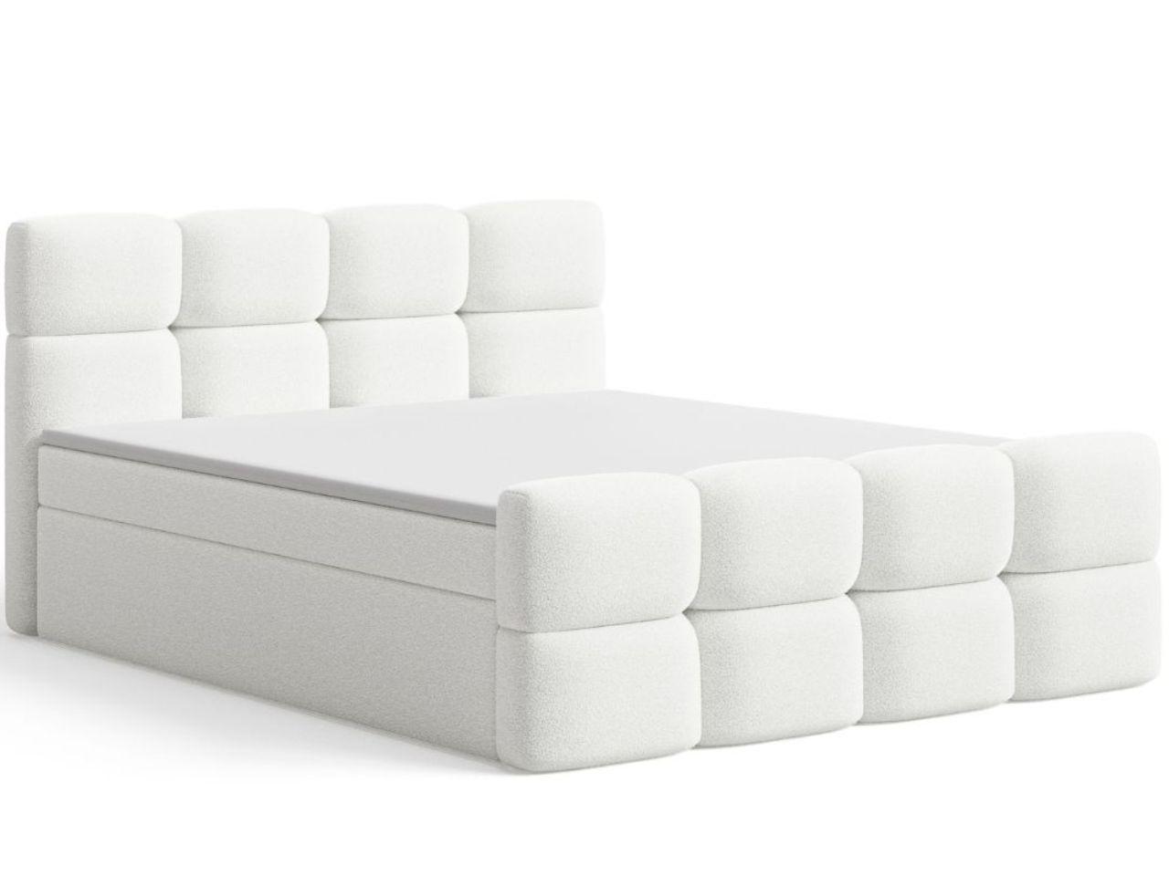 BOXBETT Rivon 160x200 Bouclé-Stoff Creme - Creme, Holz/Textil (160/200cm) - Graingold
