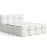 BOXBETT Rivon 160x200 Bouclé-Stoff Creme - Creme, Holz/Textil (160/200cm) - Graingold