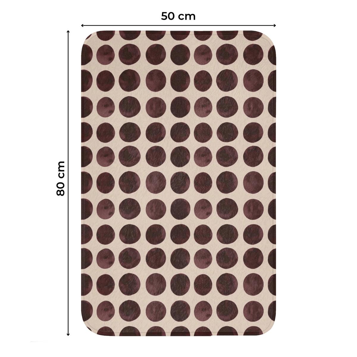 WC-VORLEGER Polka dots - Muster - Braun WC Teppich 50x80 cm - Bordeaux, Textil (50/1cm) - OnlyWow