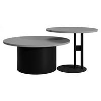 COUCHTISCH-SET Monar - Hellgrau/Schwarz, Holzwerkstoff/Metall (58/58/45cm) - MIRJAN24