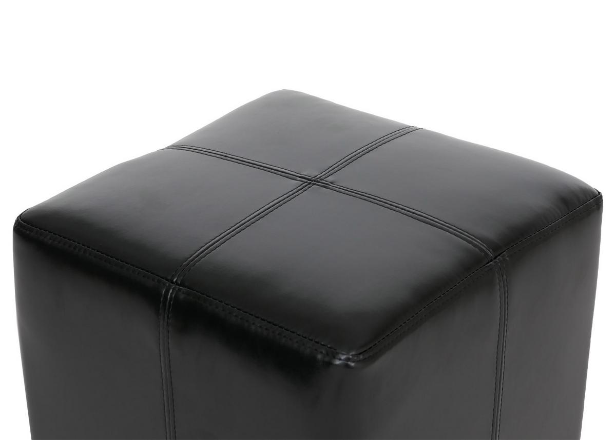 SITZHOCKER Schwarz 2er-Set - Schwarz, Leder (44/45/44cm) - MCW