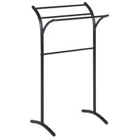 HANDTUCHSTÄNDER Stahl schwarz 51 x 91 cm Yopal - Schwarz, Metall (51/91/37cm) - Beliani