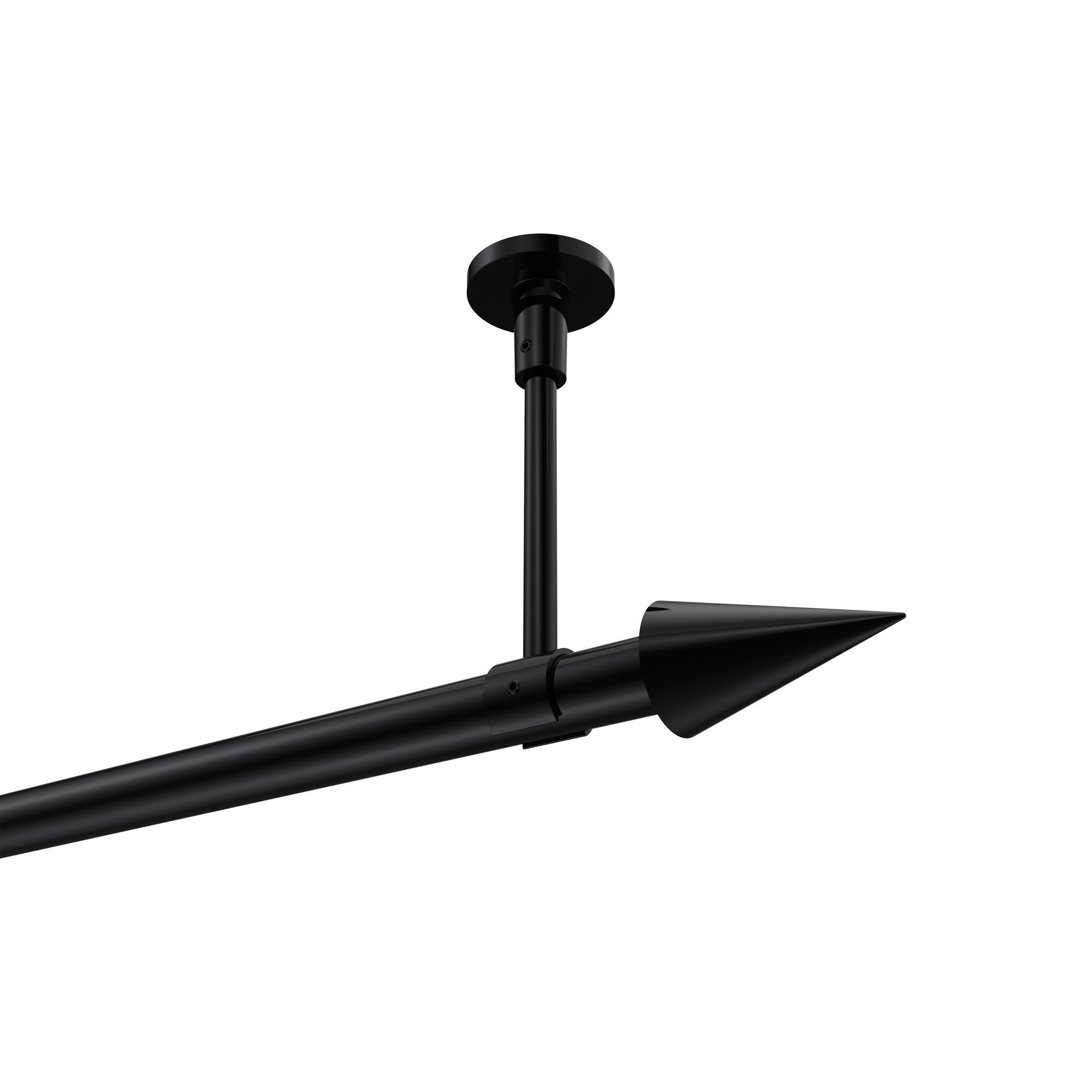 GARDINENSTANGE Sonette Savio 420 cm (geteilt in 3 x 140 cm), 1-läufig, 20 mm Ø Schwarz - Schwarz, Metall (420cm) - INTERDECO