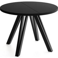 ESSTISCH Ravero runder ausziehbarer, Schwarz 100-140/100/77 cm - Schwarz, Holz/Holzwerkstoff (100/140/76.5cm) - WFL GROUP