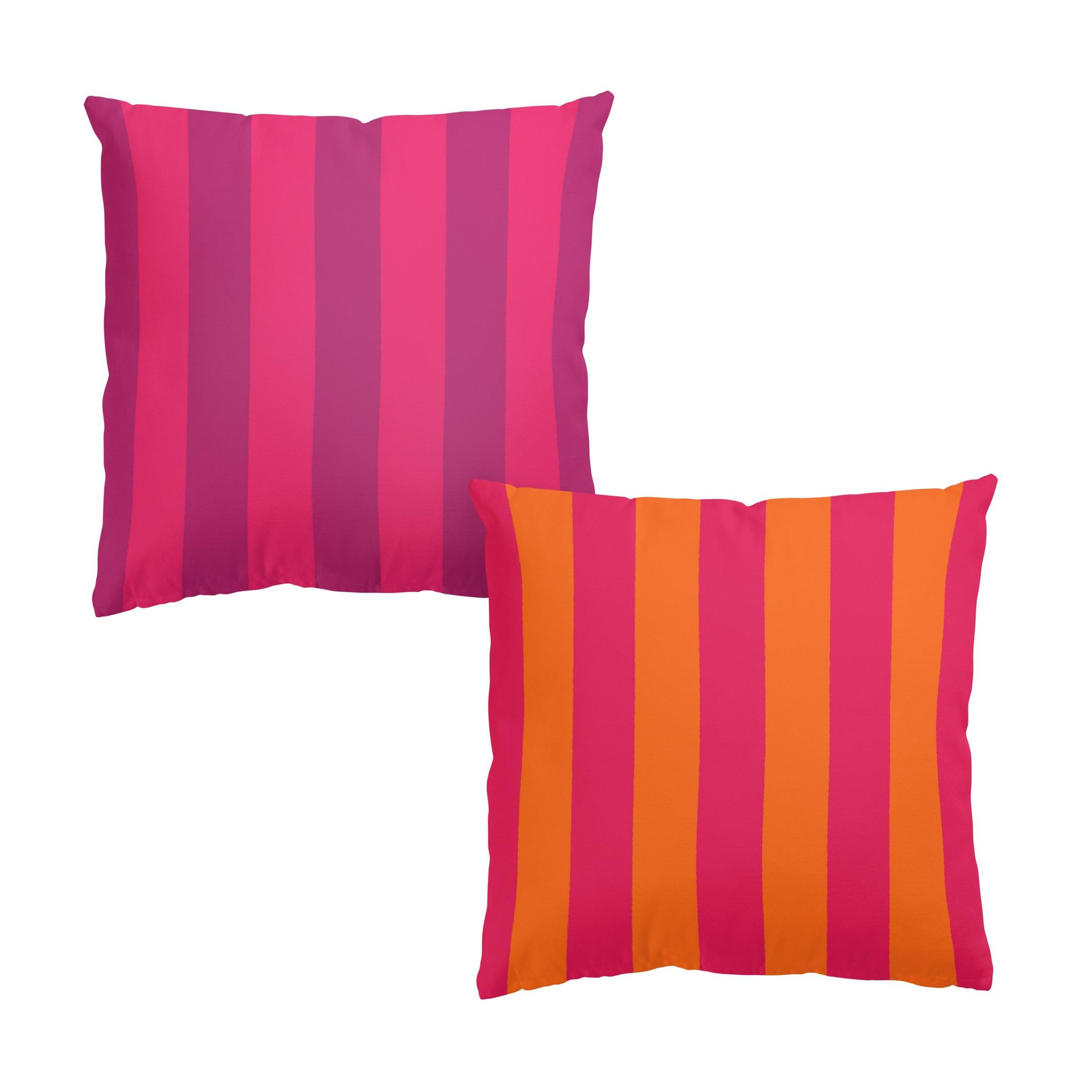 DEKOKISSEN 2er-Set PopArt Sommer Streifen Duo I 40/40 cm - Pink, Textil (40/40cm) - Bilderwelten