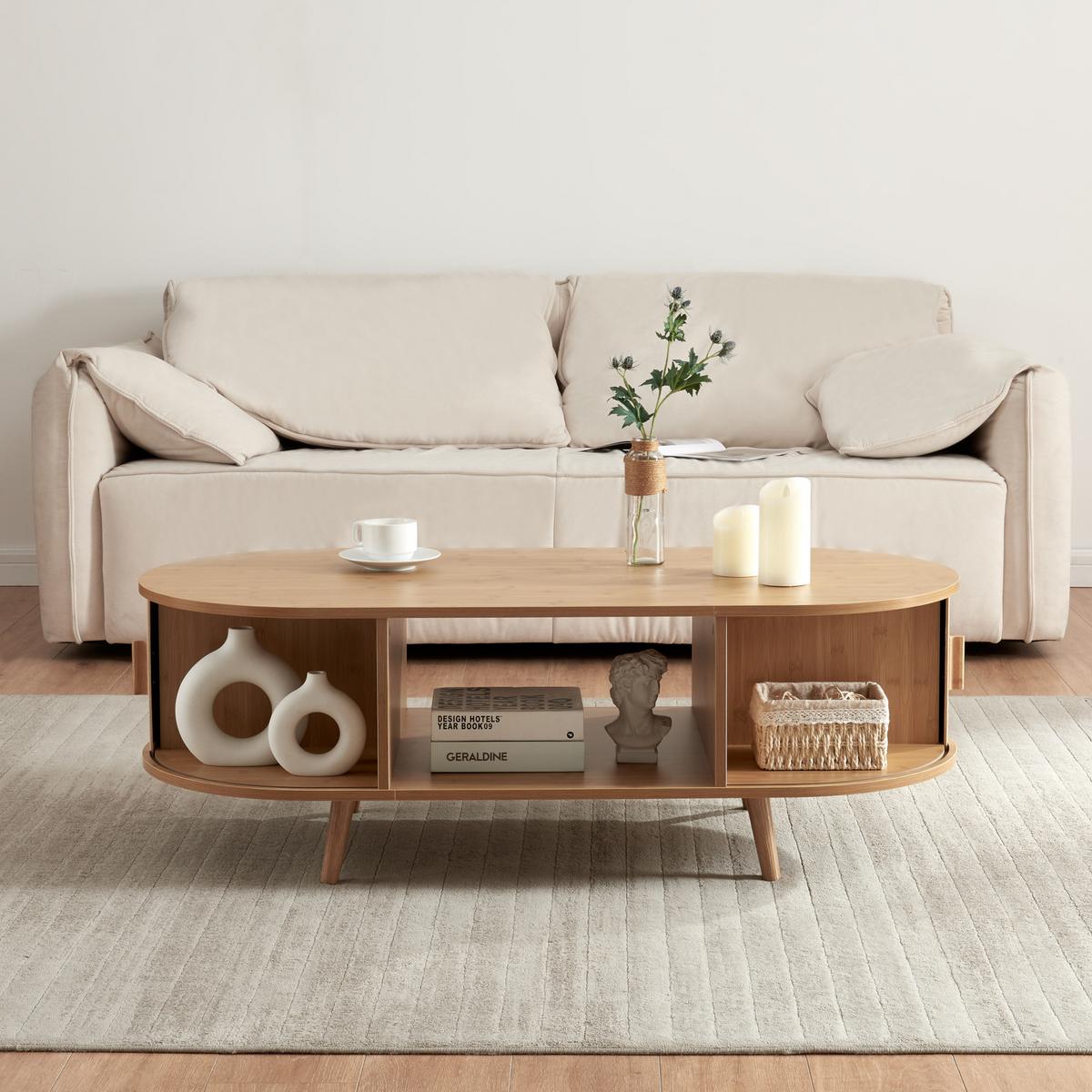 COUCHTISCH Nordkapp 120/55/40 cm - Naturfarben, Holz/Holzwerkstoff (55/120/40cm) - [en.casa]