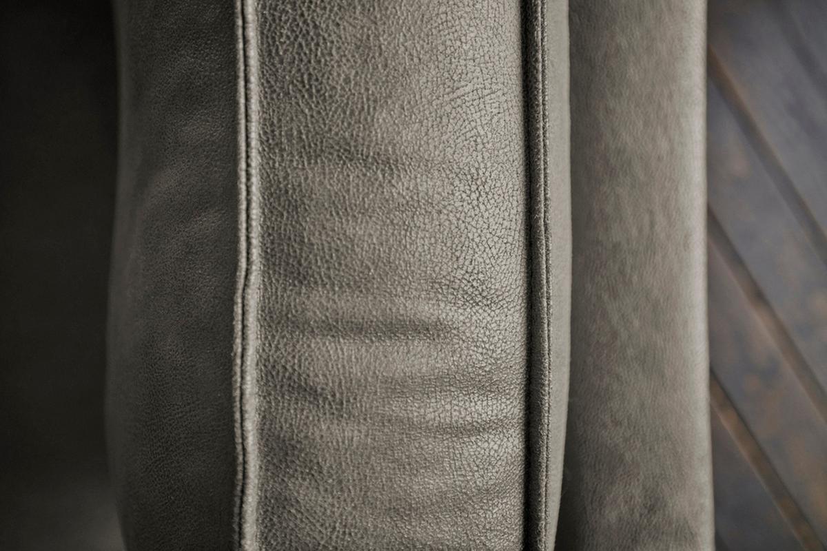 ECKSOFA VILNIUS Anthrazit Lederfaserstoff - Anthrazit/Schwarz, Leder/Metall (290/217cm) - KAWOLA