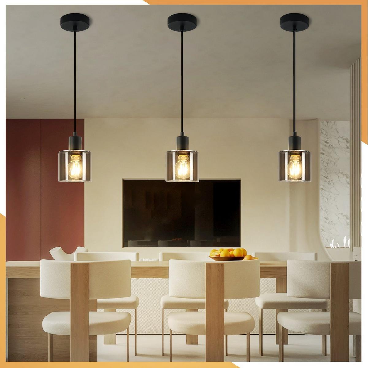 PENDELLEUCHTE Verena 11/11/195 cm - Grau, Glas (11/11/195cm) - Nettlife