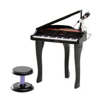 KINDER Klavier Piano Keyboard Musikinstrument MP3 USB 37 Tasten mit Hocker - Schwarz, Kunststoff (39/69/48cm) - HOMCOM