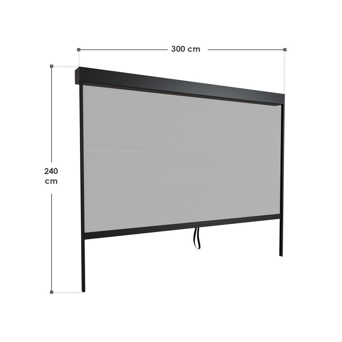 SEITENWAND für Lamellendach Tahiti 3 x 2,4 m anthrazit - Anthrazit, Metall (300/240/700cm) - Juskys