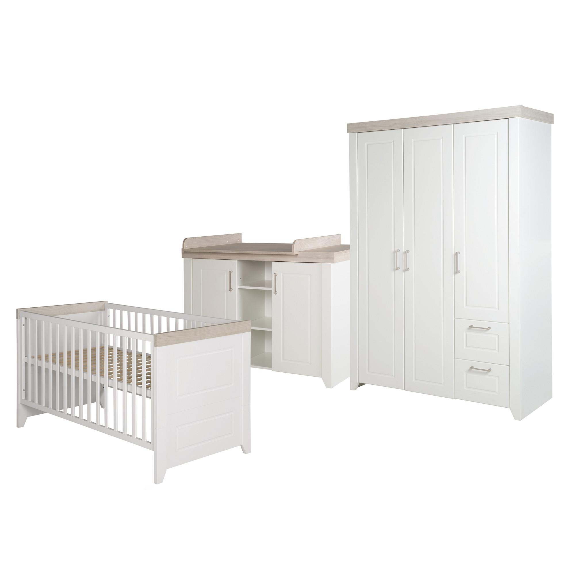 BABYZIMMER-SET Felicia I 3-teilig - Weiß, Holzwerkstoff (76/82/144cm) - Roba