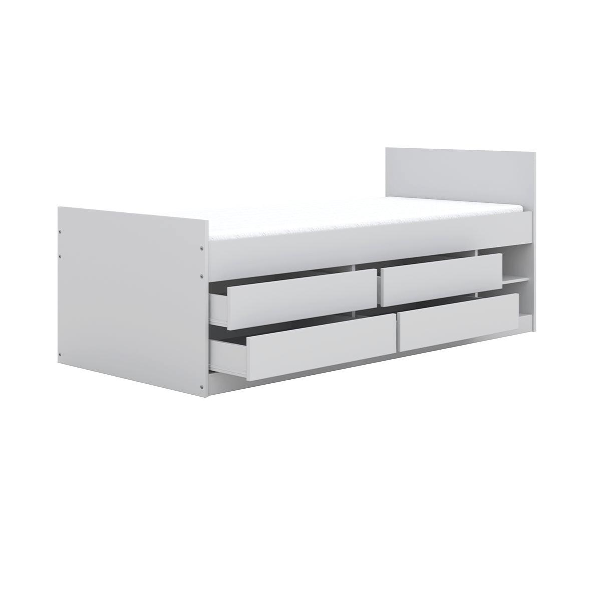 BETT 90/200 Kubi Weiß - Weiß, Holzwerkstoff (90/200cm) - Petits-meubles