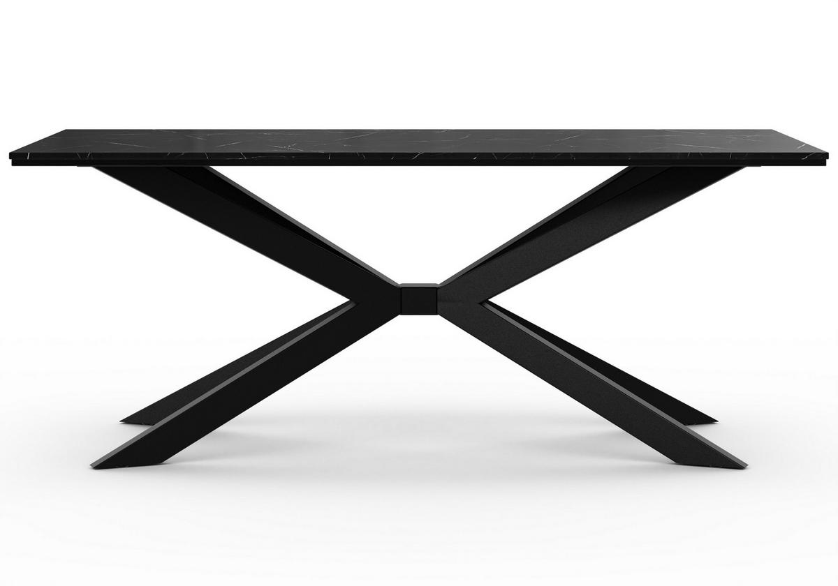 ESSTISCH ALMEA 190 x 90 x 73,5 cm - Hellgrau/Schwarz, Holz (190/90/73.5cm) - MASSENO