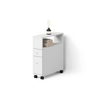BADSCHRANK Fucino Weiß 18 x 61.6 cm mit 2 Schubladen - Weiß, Holzwerkstoff (18/61.6/53cm) - Livinity®
