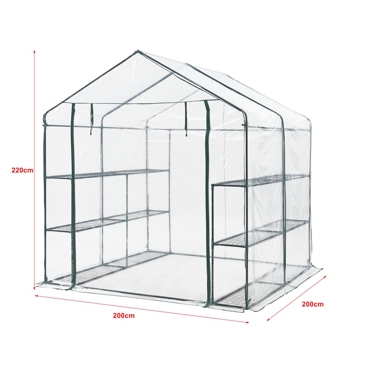 GEWÄCHSHAUS Grünau - Transparent, Kunststoff (200/220/200cm) - [en.casa]