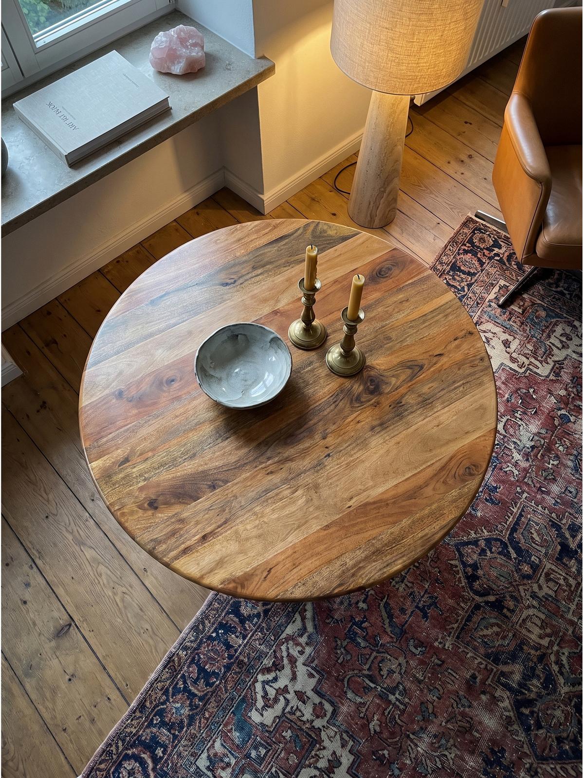 ESSTISCH ATRANI, Mango Massivholz, Ø 120 x 74 cm - Braun, Mangoholz/Holz (120/120/74cm) - KADIMA DESIGN