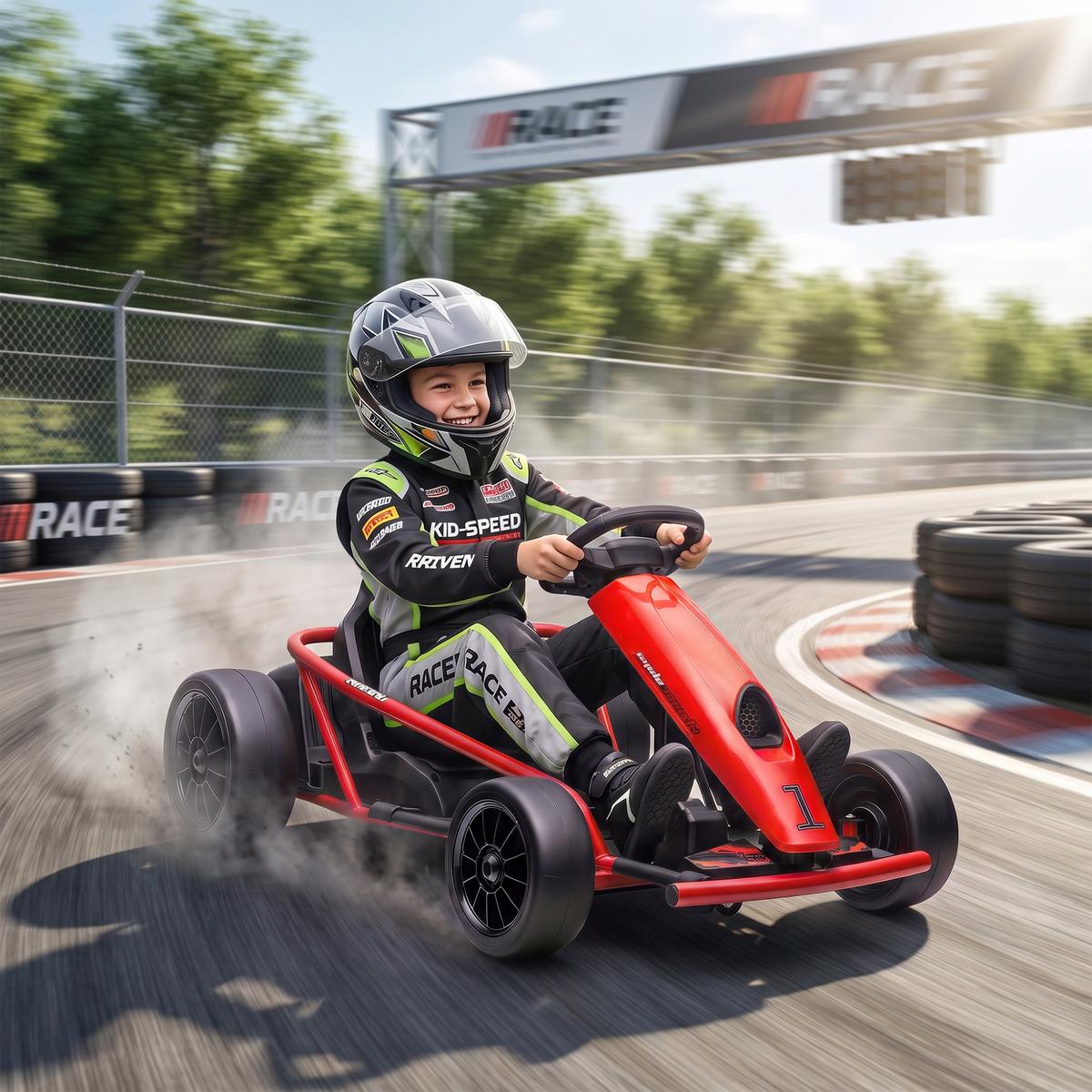 ELEKTRO-GO-KART Kunststoff Metall Rot - Rot, Kunststoff (115/77/54cm) - HOMCOM