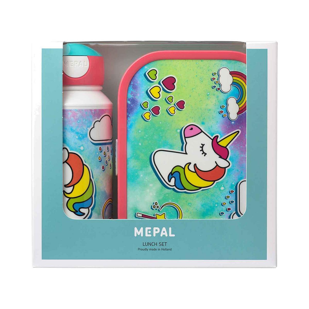 LUNCHSET Campus Einhorn 400 ml + 700 ml 2er Set - Pink/Multicolor, Kunststoff (7.5/18.8/20.5cm) - Mepal
