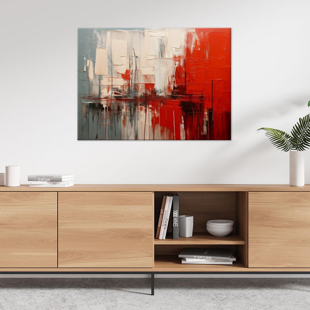 LEINWANDBILD Abstraktion 120x80cm - Rot, Textil (120/80cm) - Feeby