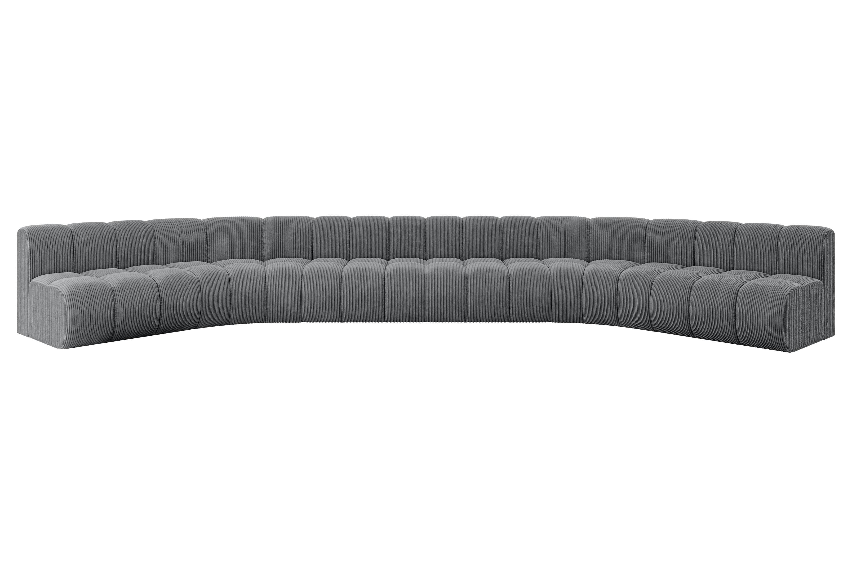 WOHNLANDSCHAFT modulares Sofa Montra-U2 - 581x174x70 cm Dunkelgrau - Dunkelgrau, Holzwerkstoff/Textil (581/70/174cm) - ALTDECOR