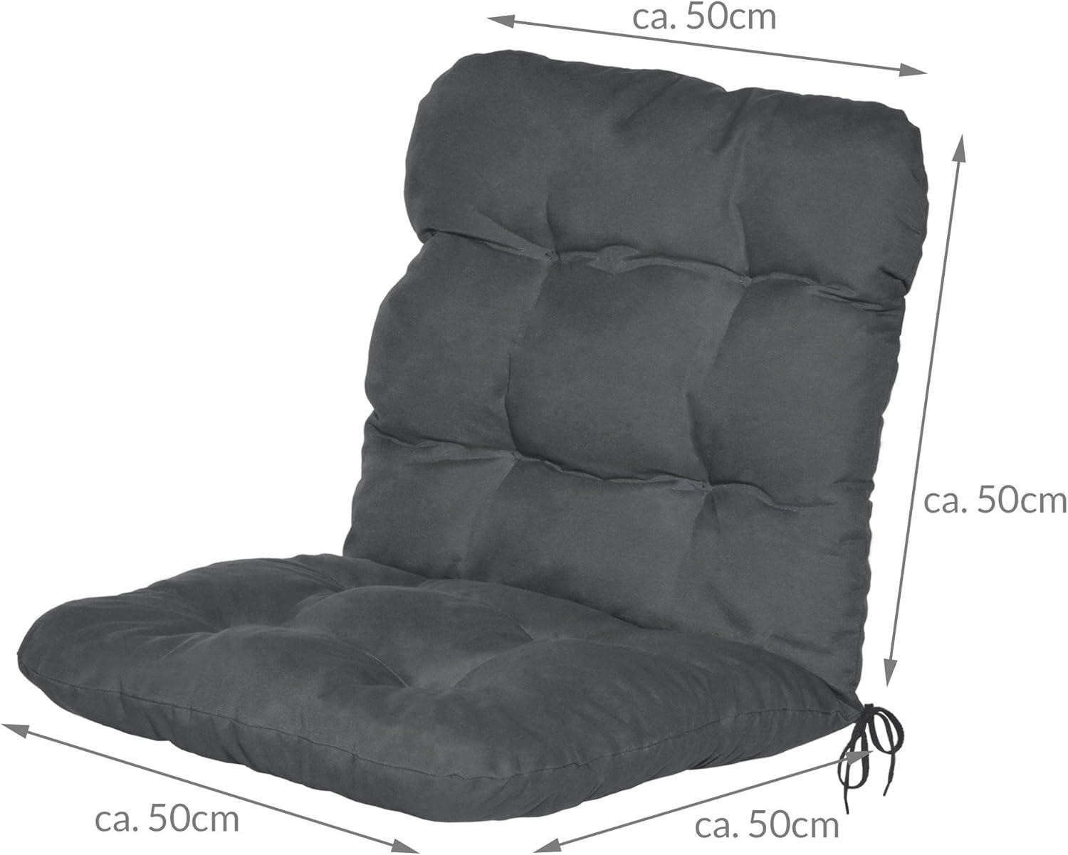 NIEDERLEHNERAUFLAGE Flair NL 100/50/8cm Graphitgrau (6tlg) - Graphitfarben, Textil (50/8/100cm) - Beautissu 