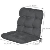 NIEDERLEHNERAUFLAGE Flair NL 100/50/8cm Graphitgrau (6tlg) - Graphitfarben, Textil (50/8/100cm) - Beautissu 