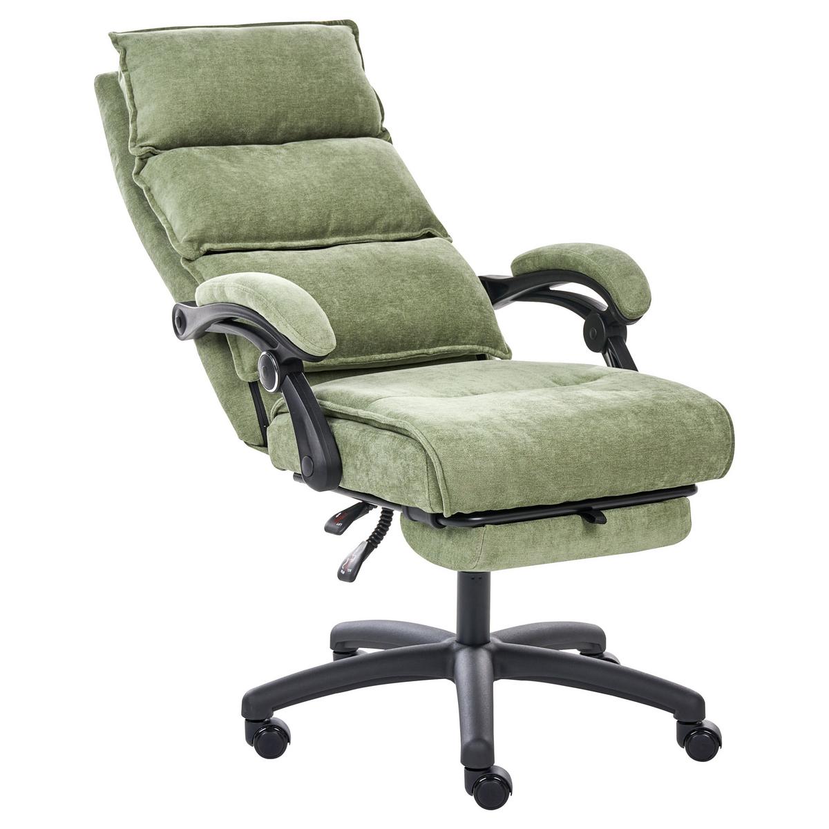 CHEFSESSEL Chenillegewebe Grün Eaton - Grün, Textil (50/114/66cm) - Beliani