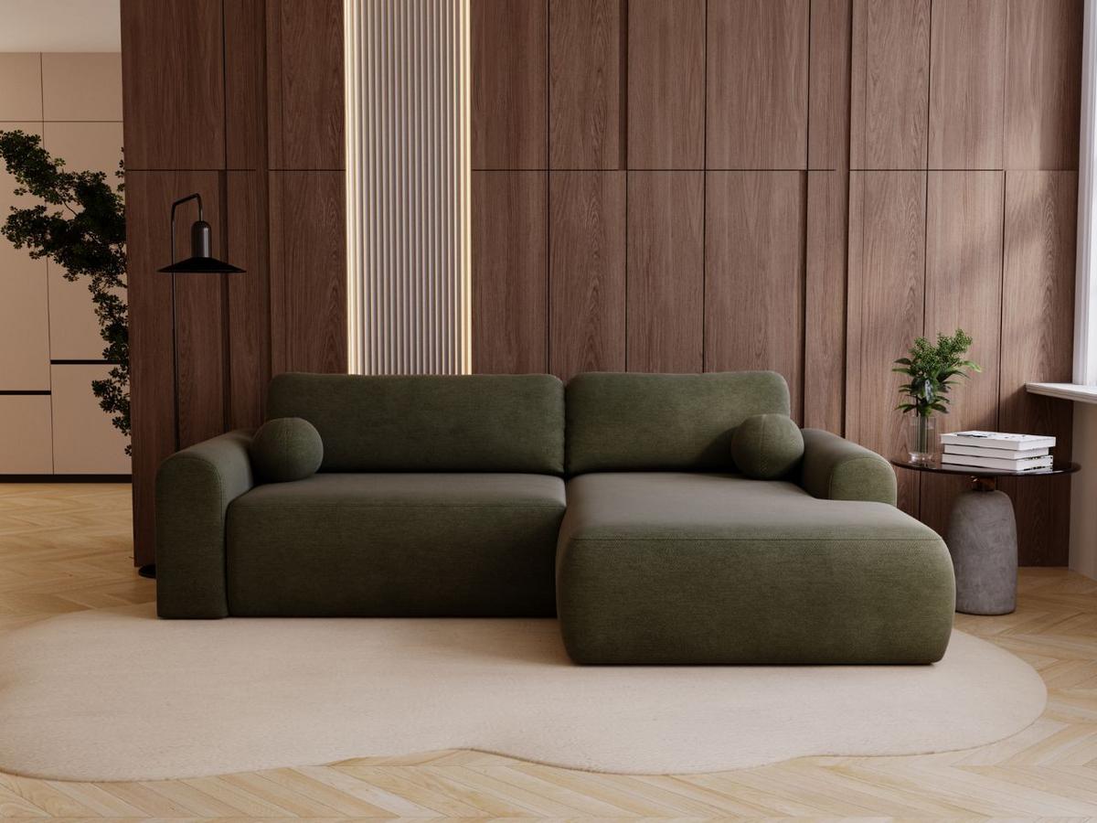 ECKSOFA Savana Grün Links - Grün, Holz/Textil (257/177cm) - Graingold