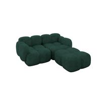 ECKSOFA modulares Sofa Rechts Miko-L1 214x205x75 Grün Velours - Schwarz/Grün, Holzwerkstoff/Kunststoff (214/205cm) - ALTDECOR