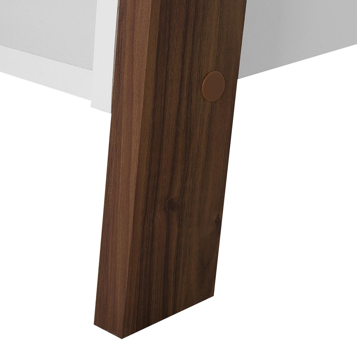 BÜCHERREGAL 5 Fächer Braun/Weiß Mobile Duo - Weiß, Holzwerkstoff (45/166/36cm) - Beliani