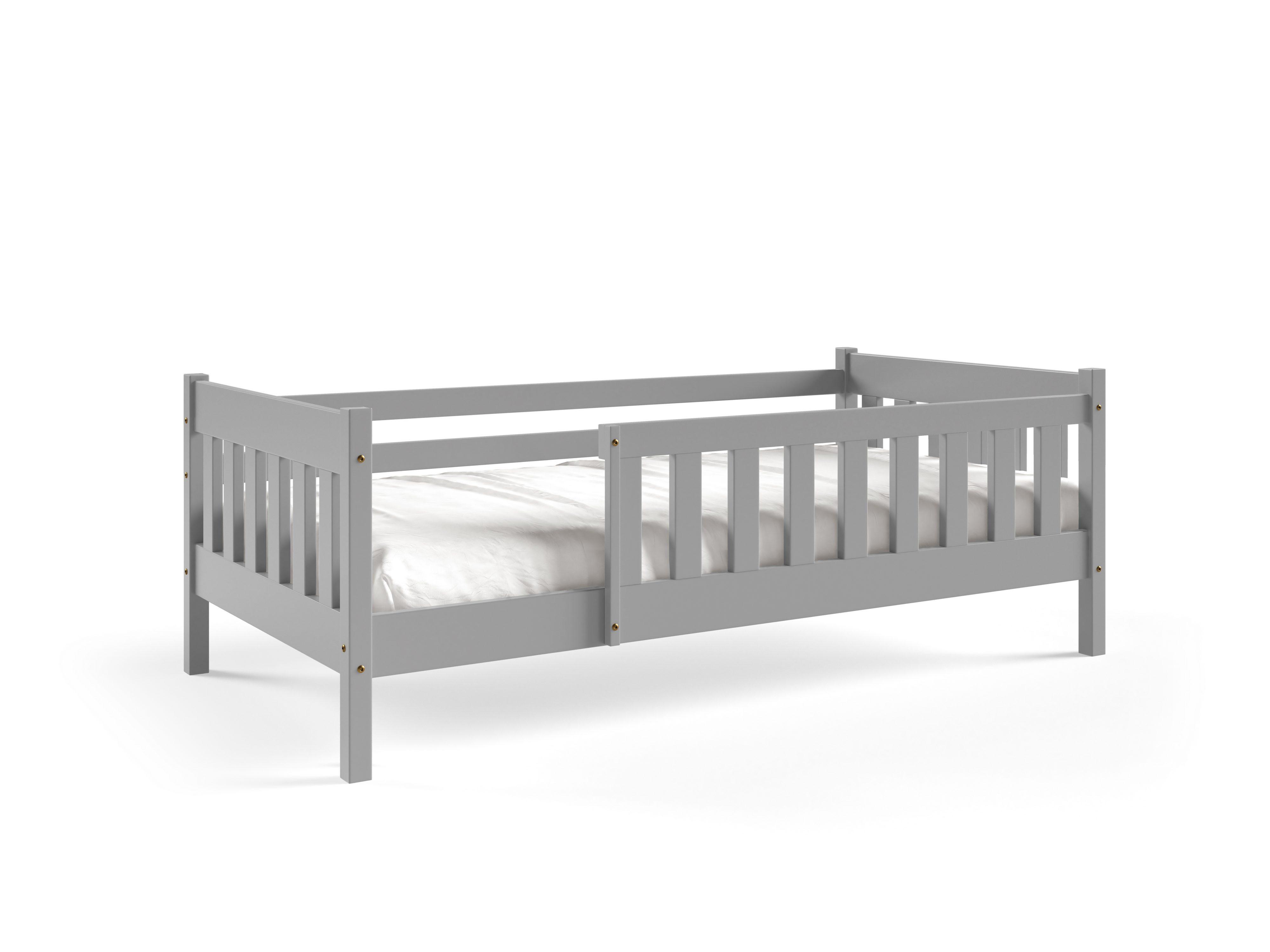 KINDERBETT ELSA 80x160 cm Hellgrau - Hellgrau, Holz (80/160cm) - MASSENO