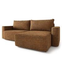 ECKSOFA BELISE BL Braun Chenille mit Schlaffunktion - Braun, Holz/Textil (252/162cm) - MASSENO