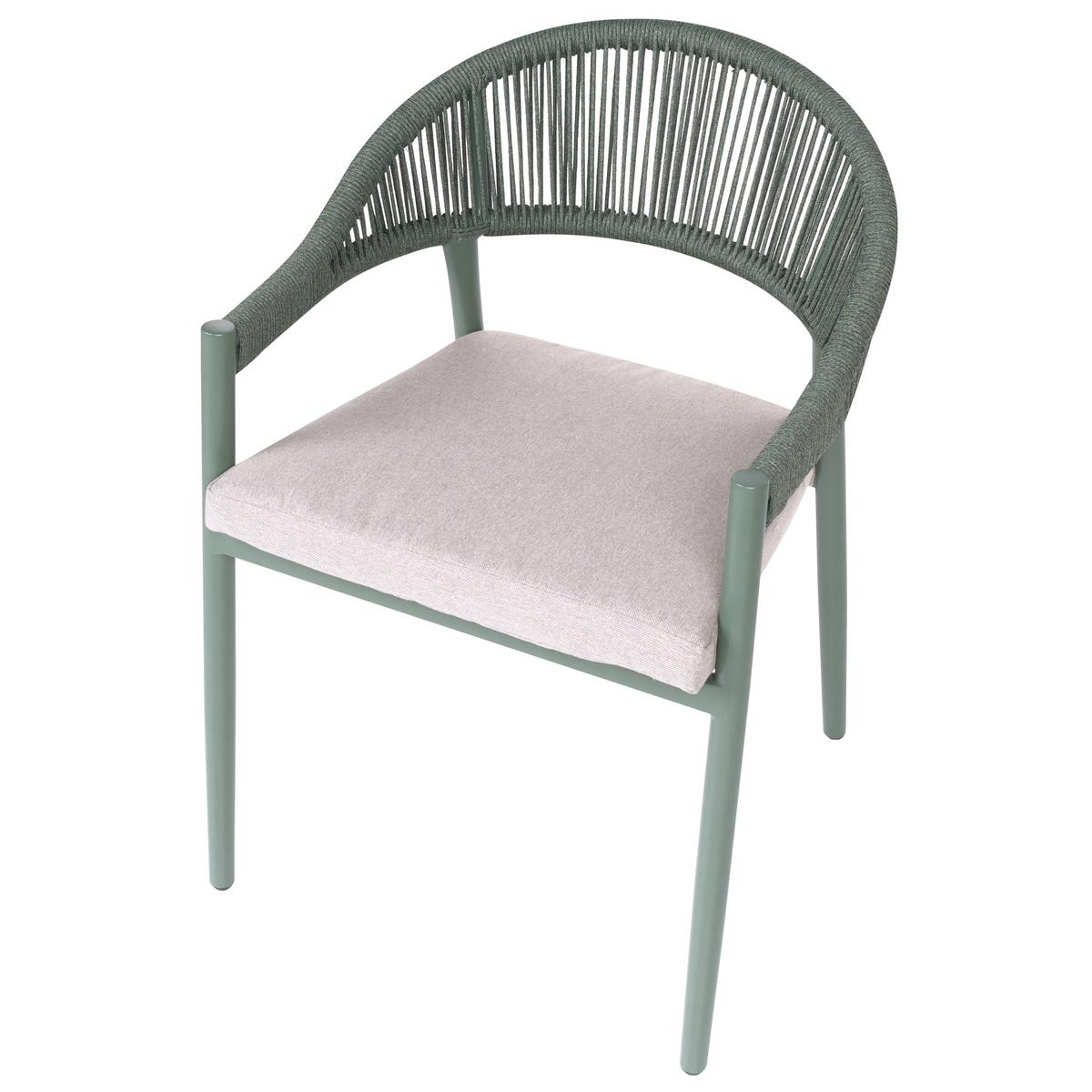 STUHL 4er-Set und Sitzkissen Metall Grün Ormea - Taupe, Metall (56/80/54cm) - Beliani