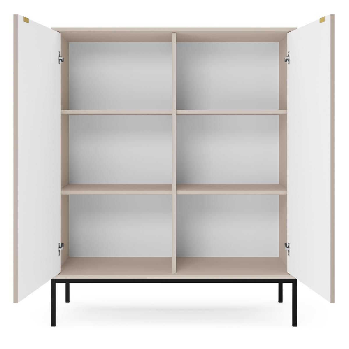 HIGHBOARD STELLARE 104/125/39cm 2 Türen Kaschmir - Kaschmir/Goldfarben, Holzwerkstoff (104/125/39cm) - MASSENO