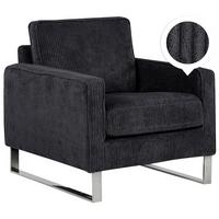 SESSEL Cord Schwarz Vind - Schwarz, Textil/Metall (76/82/82cm) - Beliani