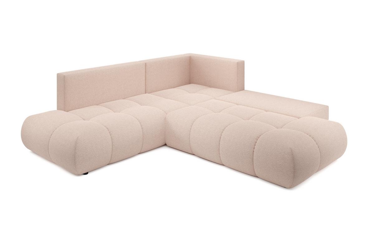 ECKSOFA DUCA II L-S Orange Jersey mit Schlaffunktion - Orange, Holz (266.5/266.5cm) - MASSENO