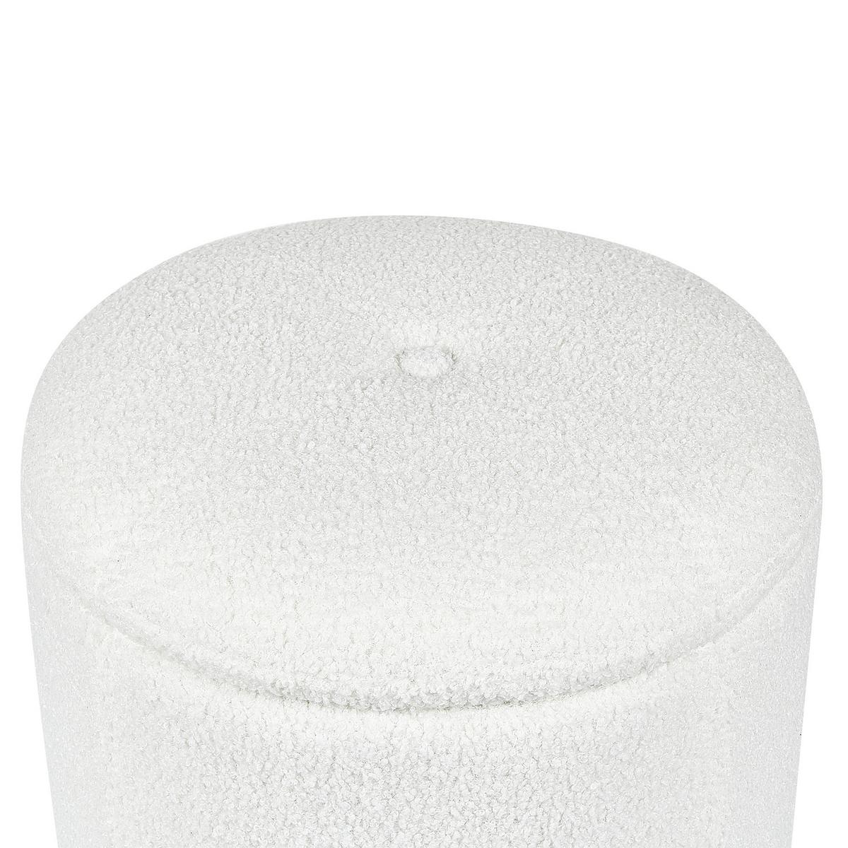 POUF mit Stauraum Bouclé Cremeweiß Maryland - Weiß, Textil (38/40/38cm) - Beliani