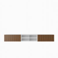 LOWBOARD LIVO 300/41/40 cm, Hängender TV-Schrank Weiß / Eichefarben - Eichefarben/Braun, Holzwerkstoff (300/41/40cm) - MASSENO