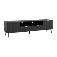 FERNSEHSCHRANK Nand - Schwarz, Holzwerkstoff/Metall (40/51/180cm) - [en.casa]