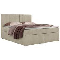 BOXBETT INERO 140/200 - Beige Velvet - Topper T25 - H3 - Beige/Schwarz, Kunststoff/Textil (140/200cm) - MKS