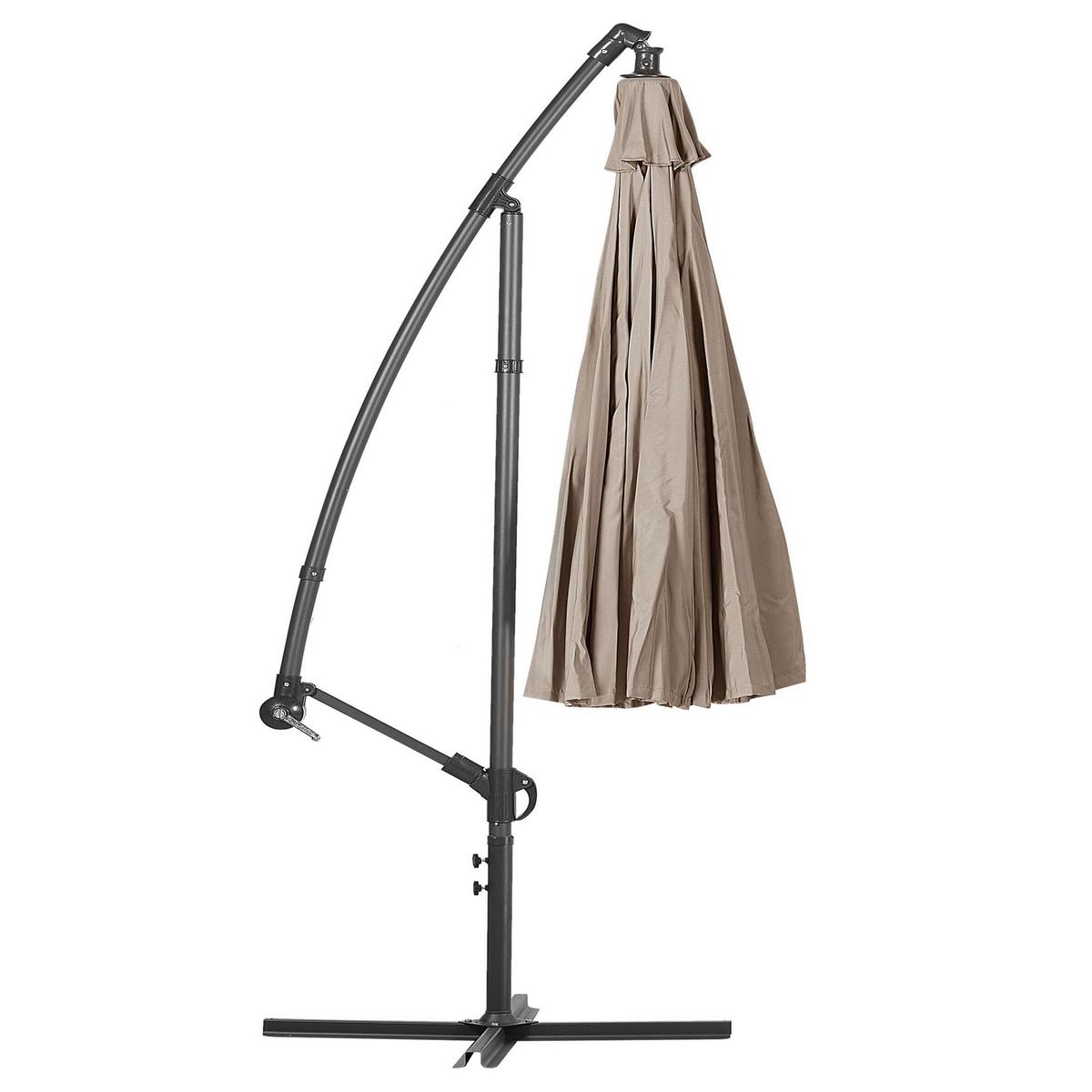 AMPELSCHIRM sandbeige/weiß 300 cm Savona - Beige/Weiß, Textil (300/300cm) - Beliani