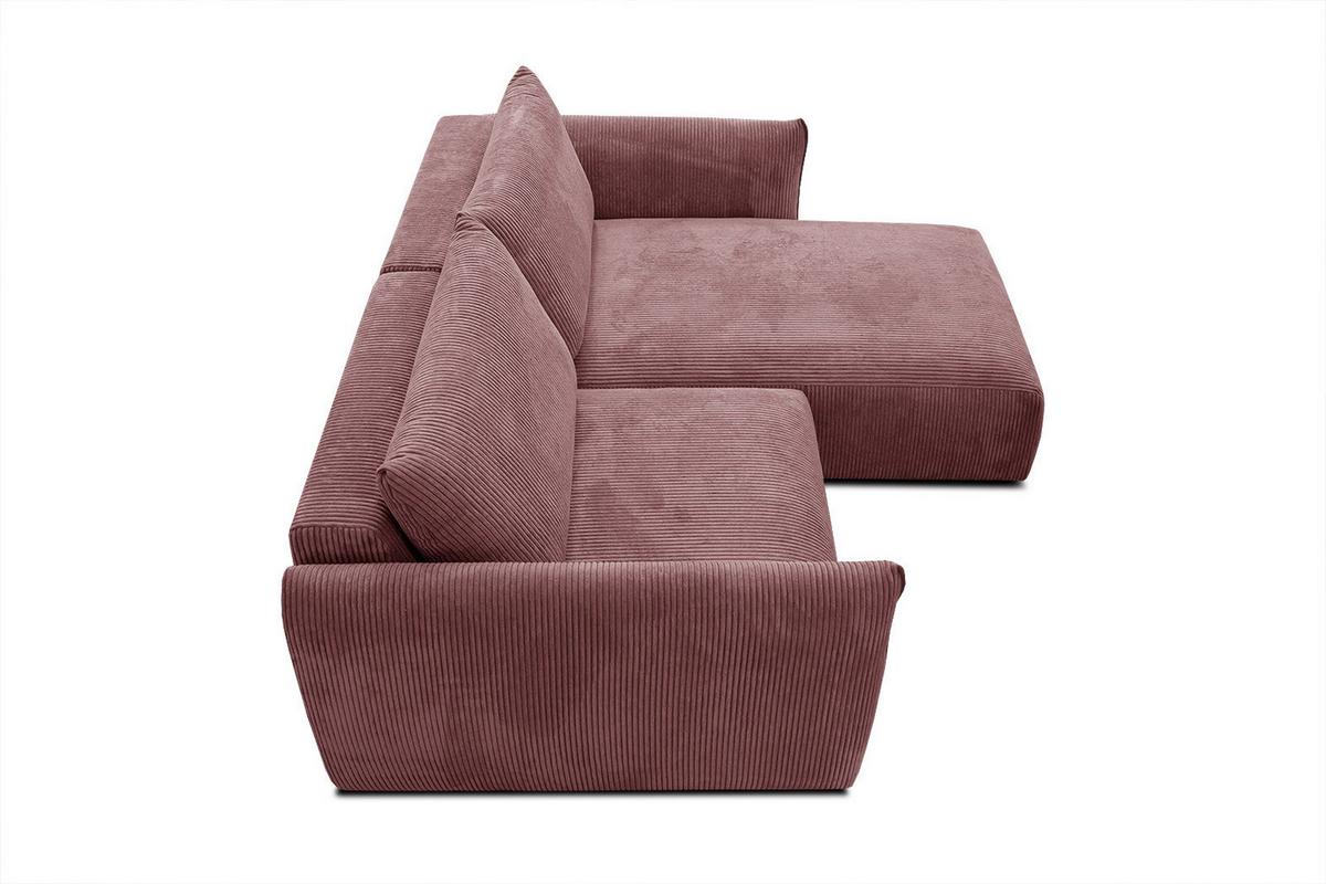 ECKSOFA TAUER 3-Sitzer, altrosa - Altrosa/Schwarz, Holzwerkstoff/Kunststoff (206/173cm) - Wozimo