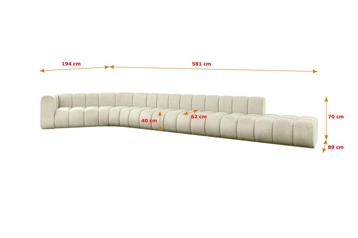 ECKSOFA modulares Sofa Tilmo-L3 - 581x194x70 cm Beige - Beige, Holzwerkstoff/Textil (581/194cm) - ALTDECOR