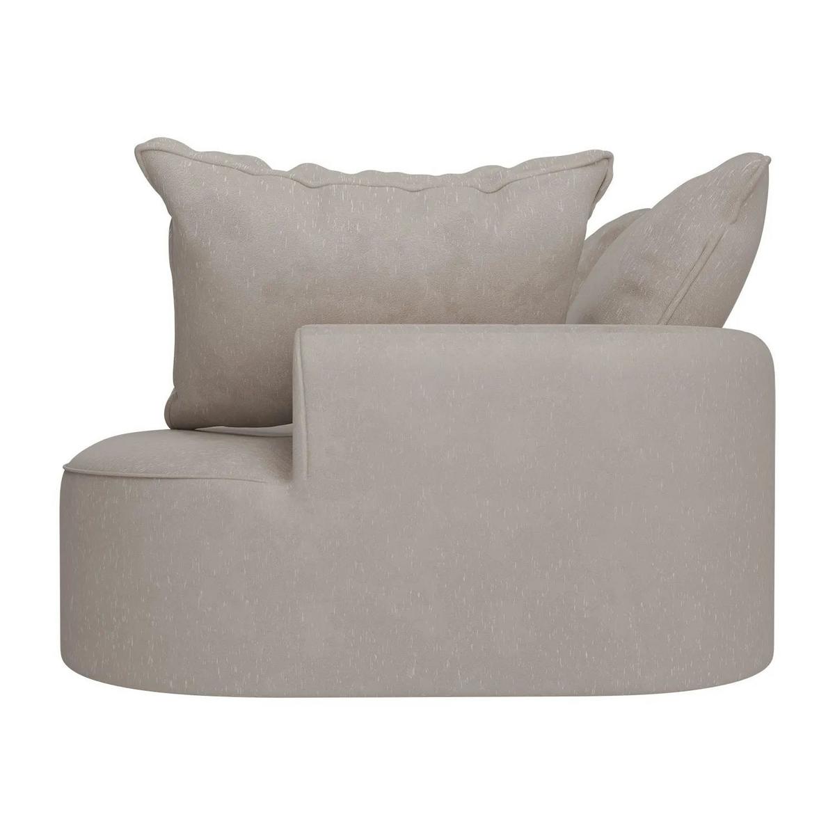 SOFA Tirano Samt Beige mit Ottomane links - Beige, Textil (102/300cm) - Juskys