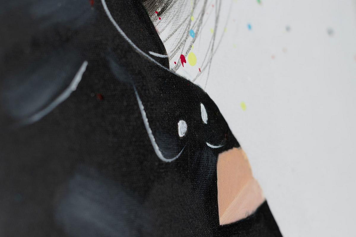 ACRYLBILD HANDGEMALT 60/90 cm - Schwarz, Holz/Textil (60/90cm) - KUNSTLOFT