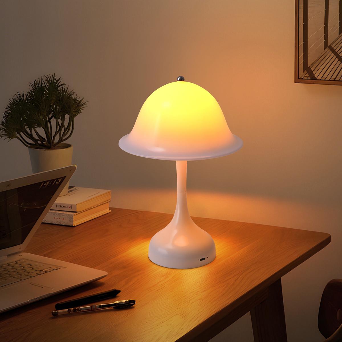 LED TISCHLAMPE Glowyn 16/9/24.5 cm - Weiß, Kunststoff (16/9/24.5cm) - ZMH