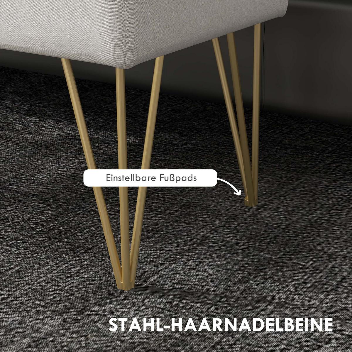 TRUHENBANK - Creme, Holzwerkstoff (40/49/100cm) - HOMCOM