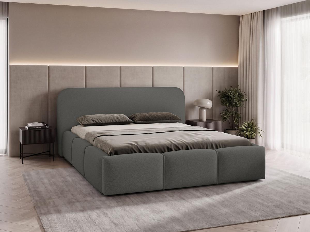POLSTERBETT Stokre - Dunkelgrau/Schwarz, Holz/Holzwerkstoff (180/200cm) - MIRJAN24